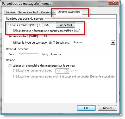 Configuration pour Outlook 2007 Windows 2/2
